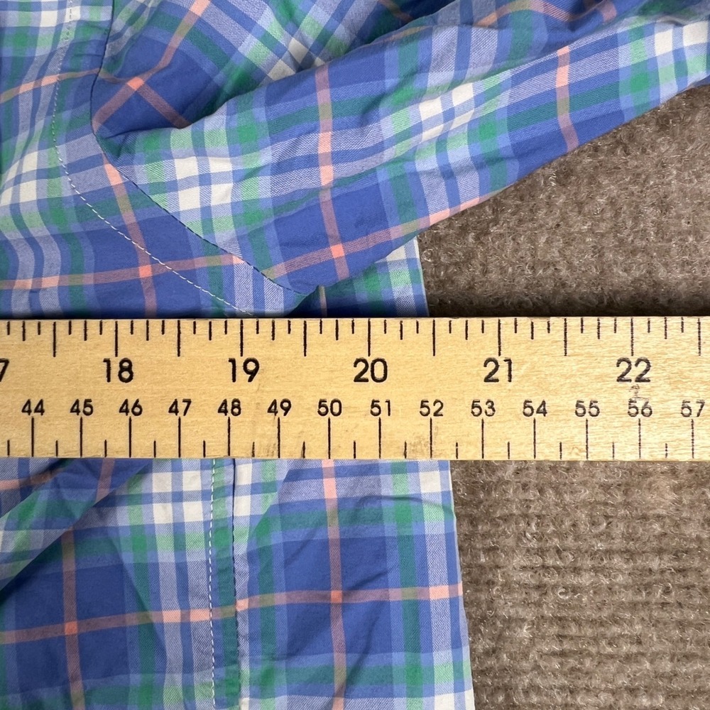 Vineyard Vines Performance Blue Plaid Button Down Slim Fit Murray Shirt Medium - Picture 6 of 7
